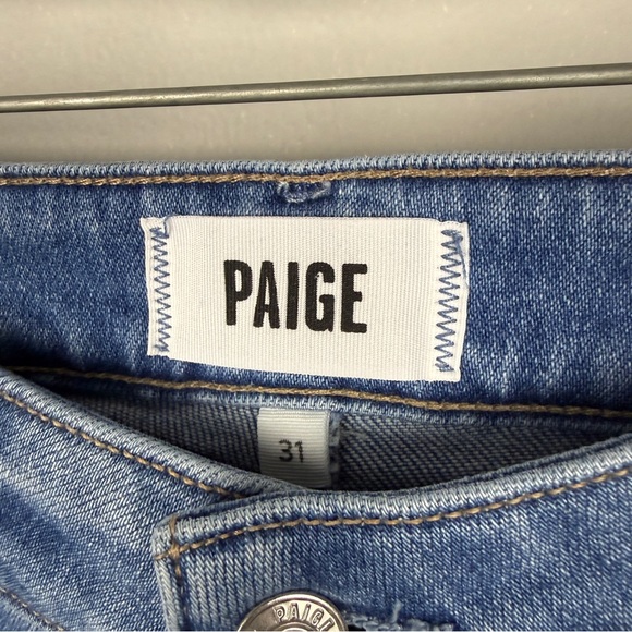 Paige Anessa 31” Wide Leg Raw Hem Jeans - Picture 7 of 9